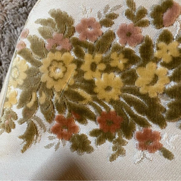 RARE 50’s Bienen Davis Velvet Floral Carpet Chenille Purse Bag - Picture 11 of 15